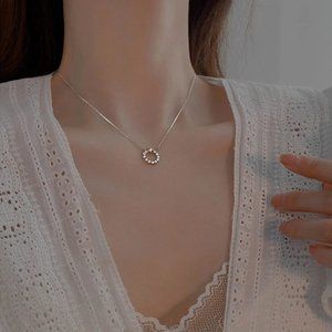 NEW Silver Gold Zircon Star Hollow Circle Necklaces